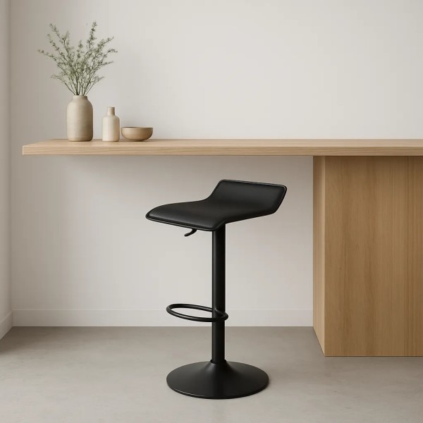 Барний стілець Leobert Fort екошкіра чорна основа