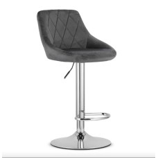 Барний стілець Leobert Kast з спинкою сірий