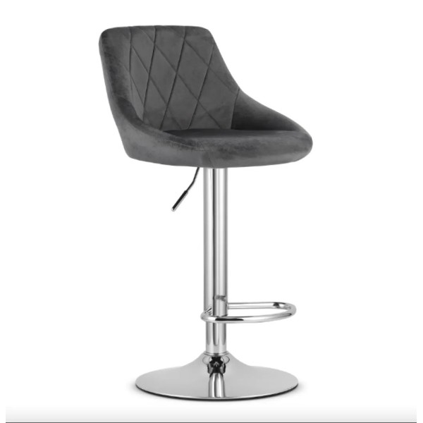 Барний стілець Leobert Kast з спинкою сірий