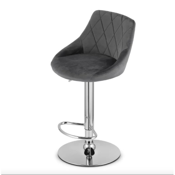 Барний стілець Leobert Kast з спинкою сірий