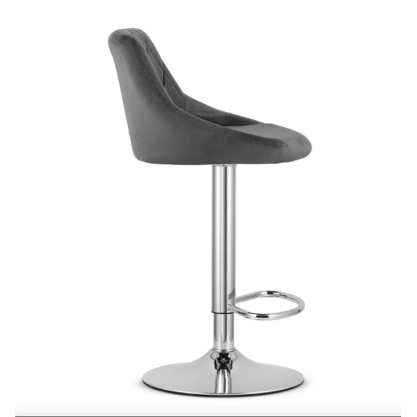 Барний стілець Leobert Kast з спинкою сірий