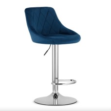 Барний стілець Leobert Kast з спинкою темно-синій