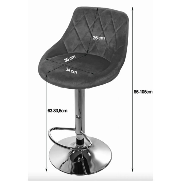 Барний стілець Leobert Kast з спинкою темно-синій