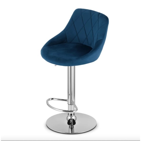Барний стілець Leobert Kast з спинкою темно-синій