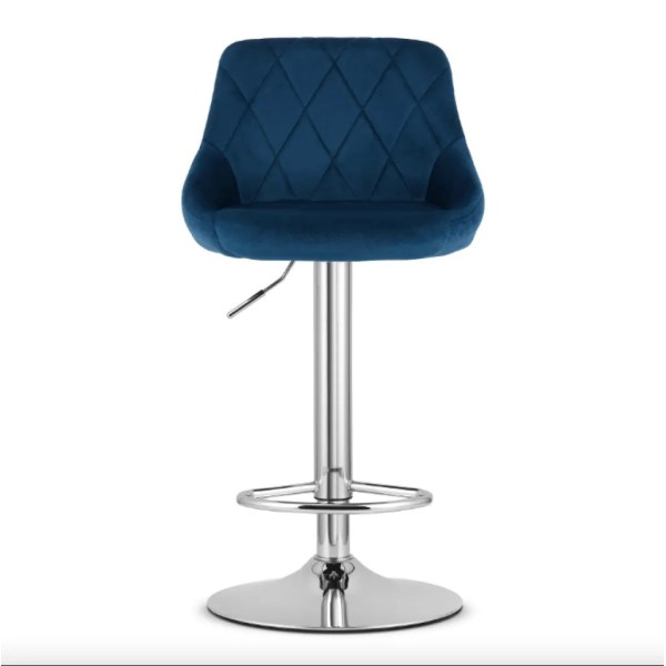 Барний стілець Leobert Kast з спинкою темно-синій