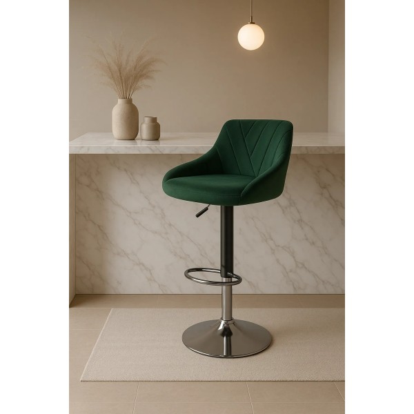 Барний стілець Leobert Kast з спинкою зелений
