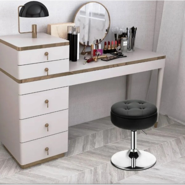 Крісло табурет обертове Costway Meri з місцем для зберігання чорне