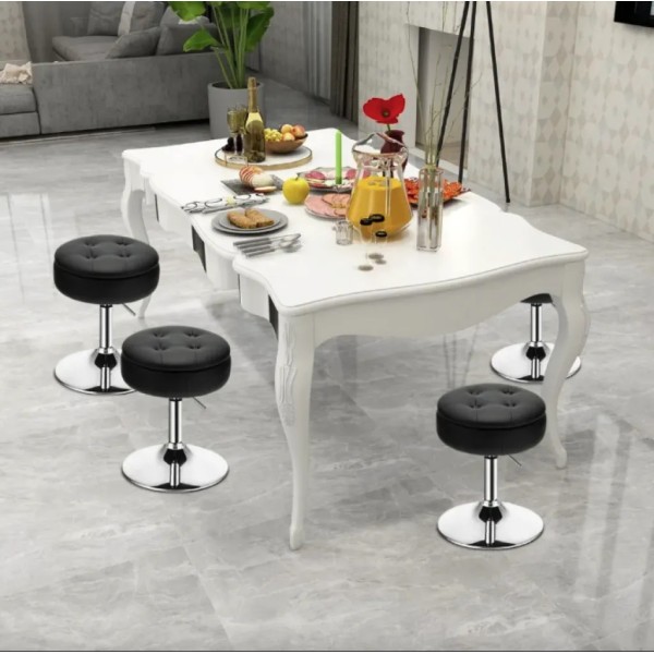 Крісло табурет обертове Costway Meri з місцем для зберігання чорне