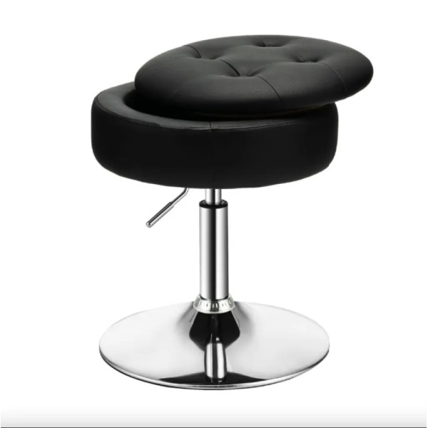 Крісло табурет обертове Costway Meri з місцем для зберігання чорне