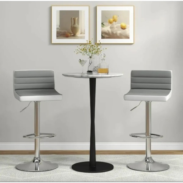 Комплект барних стільців Costway Alisa екошкіра сірий