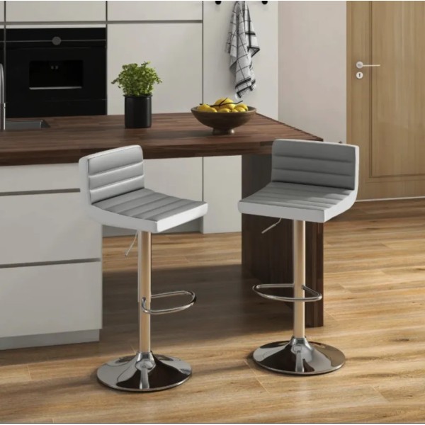 Комплект барних стільців Costway Alisa екошкіра сірий