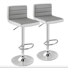Комплект барних стільців Costway Alisa екошкіра сірий