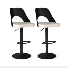 Комплект барних стільців Costway Navare екошкіра чорно-білий