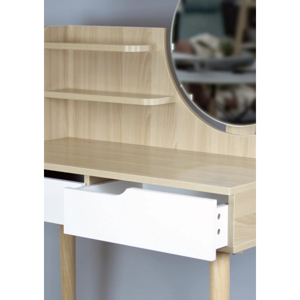 Туалетний столик Jumi Scandi з шухлядами, світлий бук