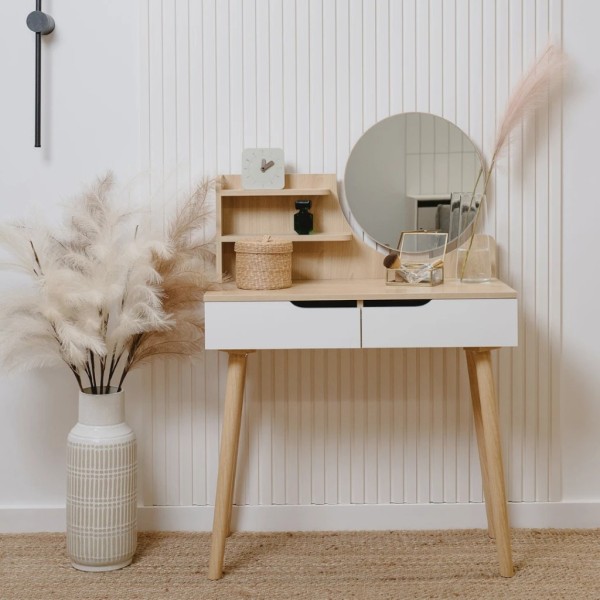 Туалетний столик Jumi Scandi з шухлядами, світлий бук