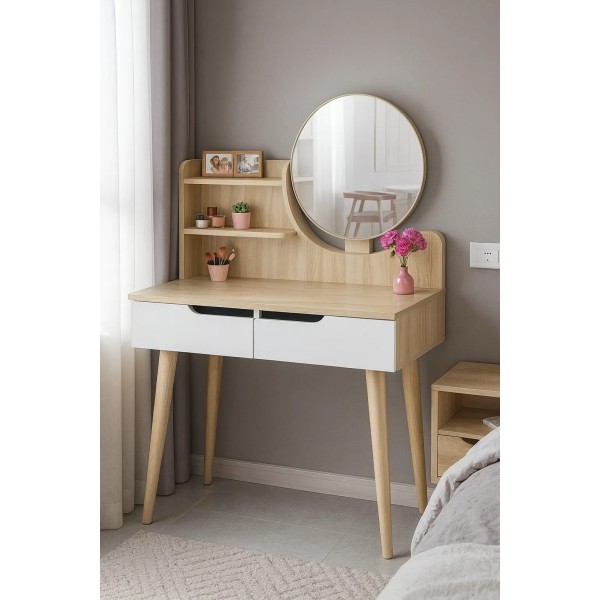 Туалетний столик Jumi Scandi з шухлядами, світлий бук