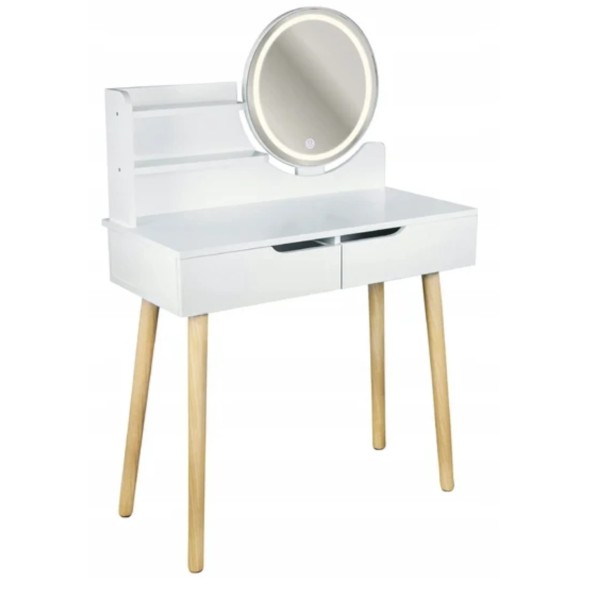 Туалетний столик Jumi Scandi LED підсвітка, з шухлядами, білий