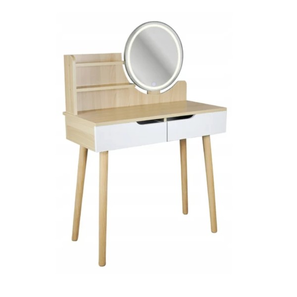 Туалетний столик Jumi Scandi LED підсвітка, з шухлядами, світлий бук
