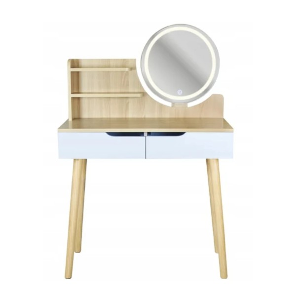 Туалетний столик Jumi Scandi LED підсвітка, з шухлядами, світлий бук