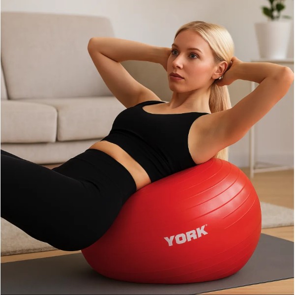 Фітбол York Fitness 55см червоний + насос