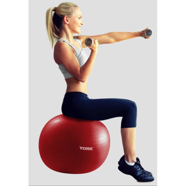 Фітбол York Fitness 55см червоний + насос