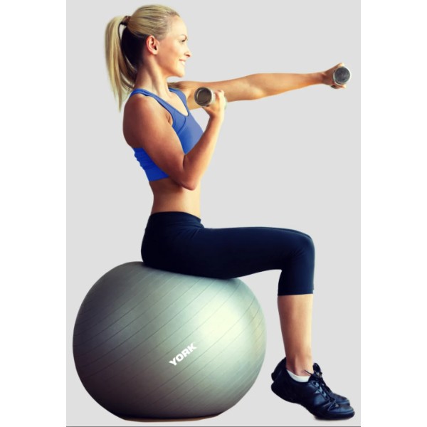 Фітбол York Fitness 75см сірий + насос
