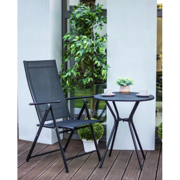 Пляжне крісло Jumi Tillvex з регульованою спинкою чорне