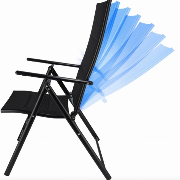 Пляжне крісло Jumi Tillvex з регульованою спинкою чорне