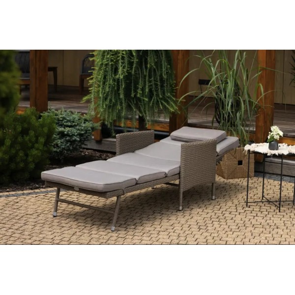 Садовий шезлонг Di Volio Breso з ротангу бежевий