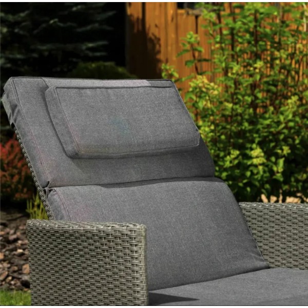 Садовий шезлонг Di Volio Breso з ротангу сірий