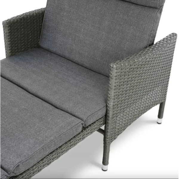 Садовий шезлонг Di Volio Breso з ротангу сірий