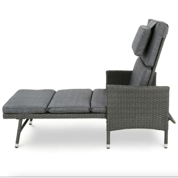 Садовий шезлонг Di Volio Breso з ротангу сірий