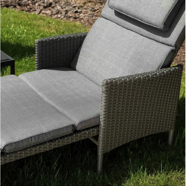 Садовий шезлонг Di Volio Breso з ротангу сірий