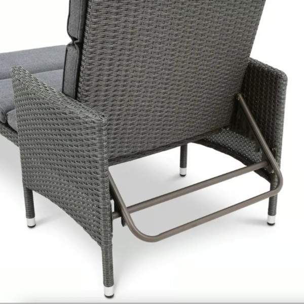 Садовий шезлонг Di Volio Breso з ротангу сірий