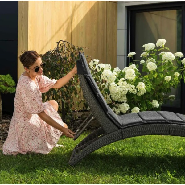 Садовий шезлонг Di Volio Ciampino чорний/графітовий