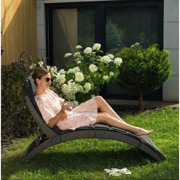 Садовий шезлонг Di Volio Ciampino чорний/графітовий