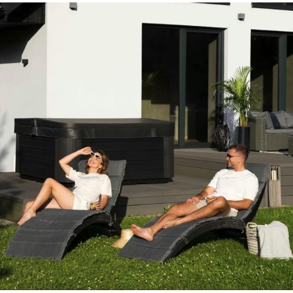 Садовий шезлонг Di Volio Ciampino чорний/графітовий