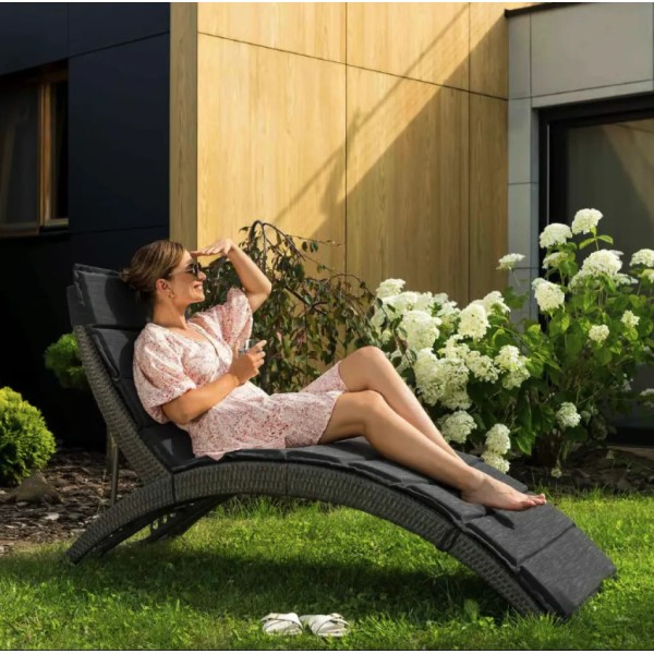 Садовий шезлонг Di Volio Ciampino чорний/графітовий
