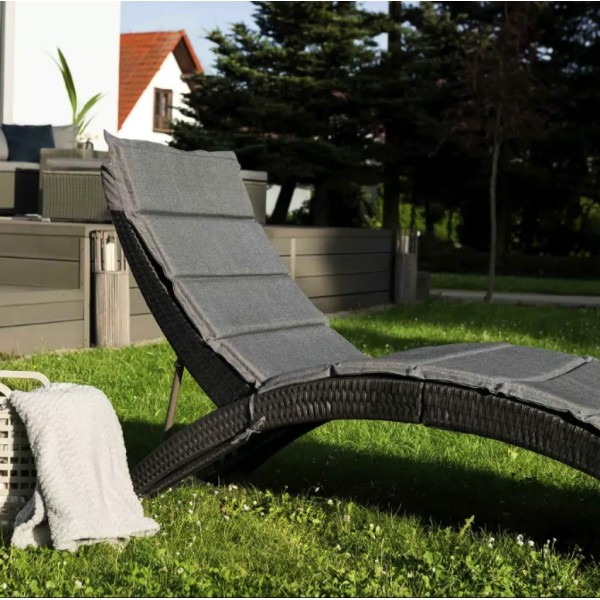 Садовий шезлонг Di Volio Ciampino чорний/графітовий