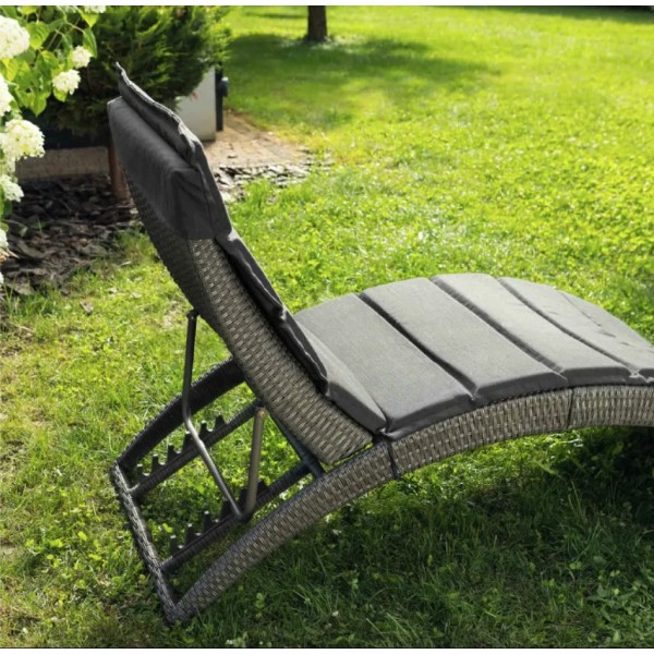 Садовий шезлонг Di Volio Ciampino чорний/графітовий