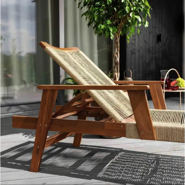 Садовий шезлонг Di Volio Alege з дерева бежевий