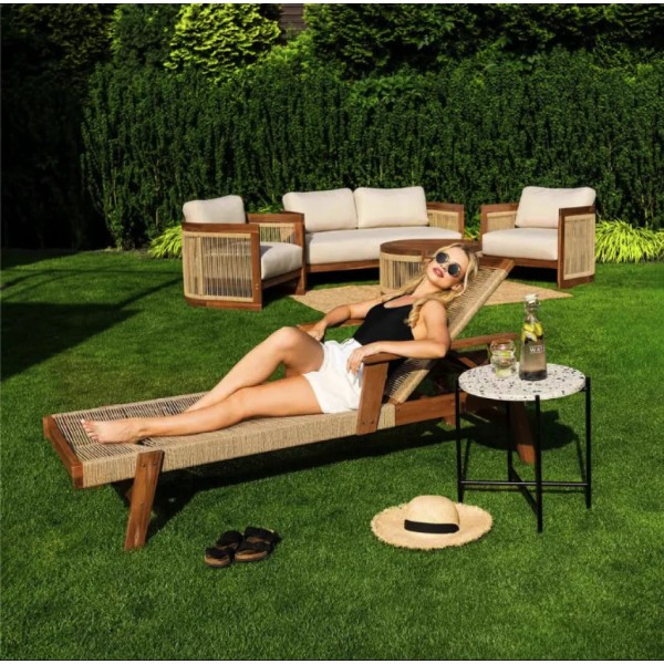 Садовий шезлонг Di Volio Alege з дерева бежевий