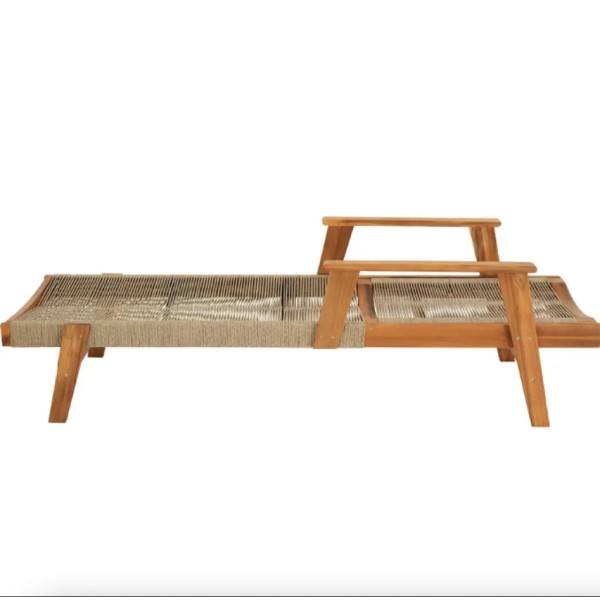 Садовий шезлонг Di Volio Alege з дерева бежевий