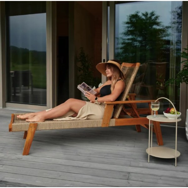 Садовий шезлонг Di Volio Alege з дерева бежевий