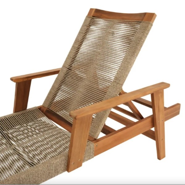 Садовий шезлонг Di Volio Alege з дерева бежевий