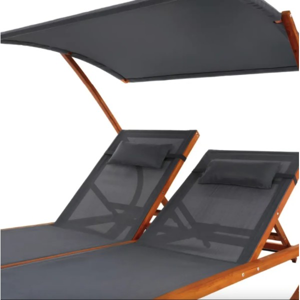 Садовий шезлонг Di Volio Pionza двомісний сірий