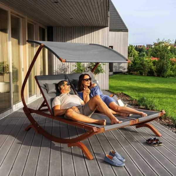 Садовий шезлонг Di Volio Pionza двомісний сірий