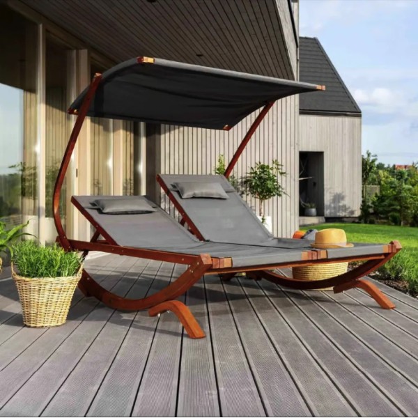 Садовий шезлонг Di Volio Pionza двомісний сірий