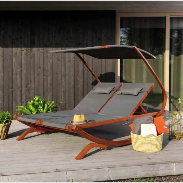 Садовий шезлонг Di Volio Pionza двомісний сірий