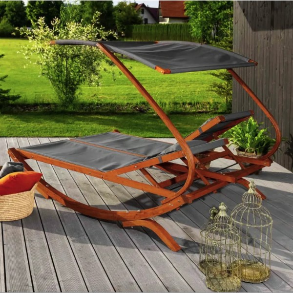 Садовий шезлонг Di Volio Pionza двомісний сірий